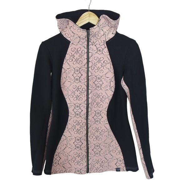 Tonia Debellis Pink and Black Full Zip Hoodie Jacket - Picture 6 of 15